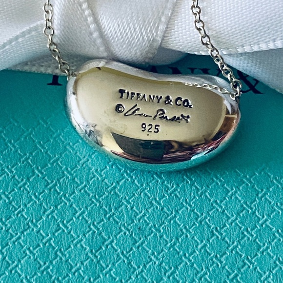Tiffany & Co. Elsa Peretti 18mm Bean Necklace 925 16” box authentication 11.6Gr. - Picture 3 of 7